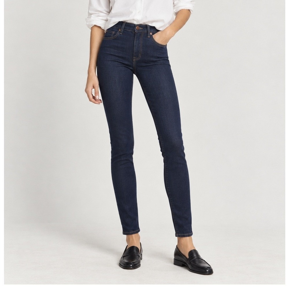 Madewell High Riser Skinny Jeans Women's 26 Davis Wash Dark Indigo Slim